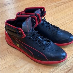 Black and Red Puma High Tops